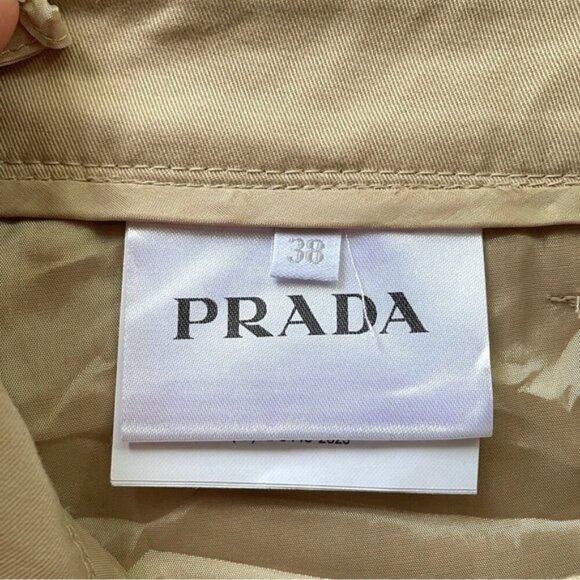 Prada Khaki Straight Leg Cotton Crop Capri Pants - 8 / Medium - Picture 8 of 16